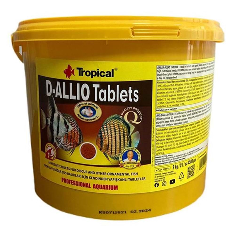 TROPİCAL D-ALLİO TABLETS 2KG - 4500 ADET