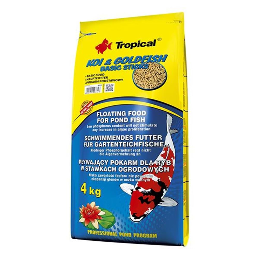 TROPİCAL KOİ&GOLDFİSH BASİC STİCKS 50LT/4KG