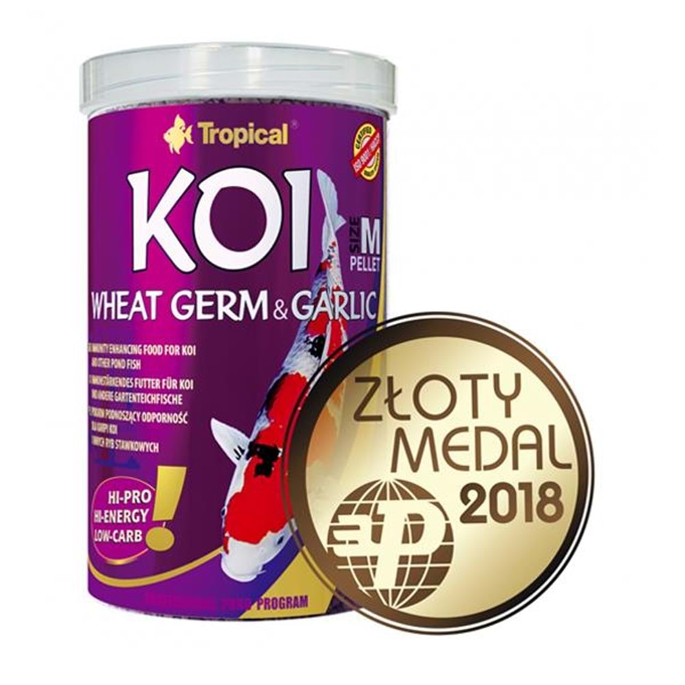 TROPİCAL KOİ WHEAT GERM&GARLİC PELLET SİZE M 1000ML/320GR