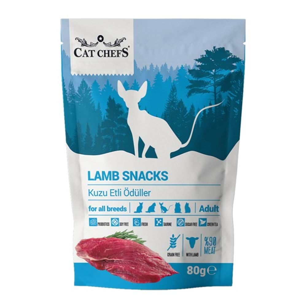 CAT CHEFS LAMB SNACKS 80 GR (KUZU ETLİ KEDİ ÖDÜLÜ)