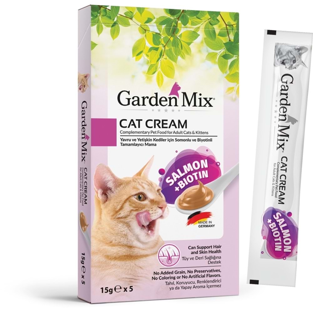 GARDEN MIX KEDİ KREMASI SOMON + BİOTİN 15 GR * 5