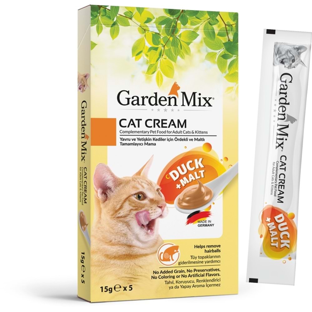 GARDEN MIX KEDİ KREMASI ÖRDEK + MALT 15 GR * 5