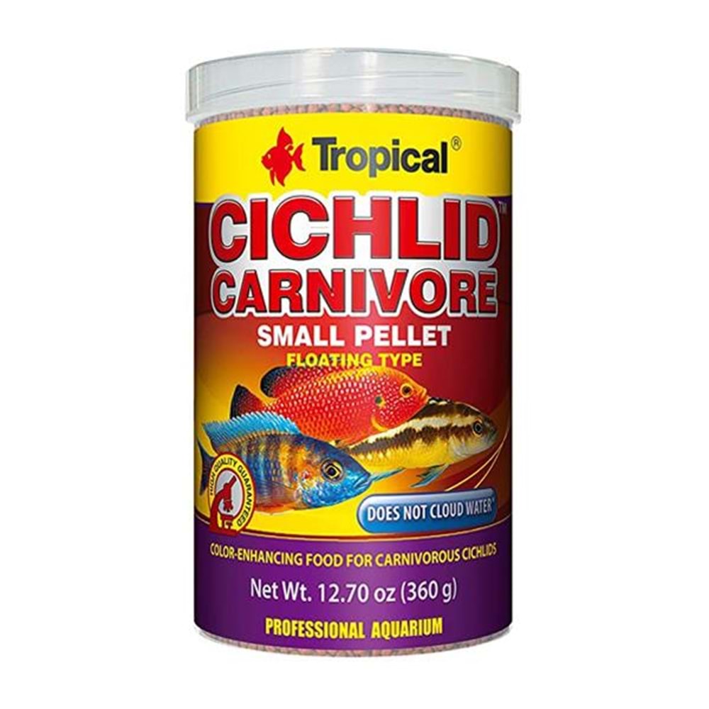 TROPİCAL CİCHLİD CARNİVORE SMALL PELLET 1000ML/360GR