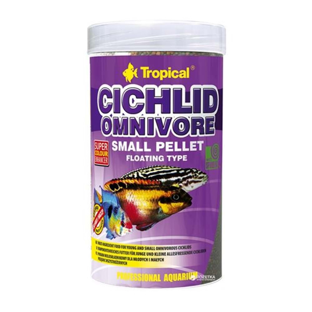 TROPİCAL CİCHLİD OMNIVORE SMALL PELLET 1000ML/360GR