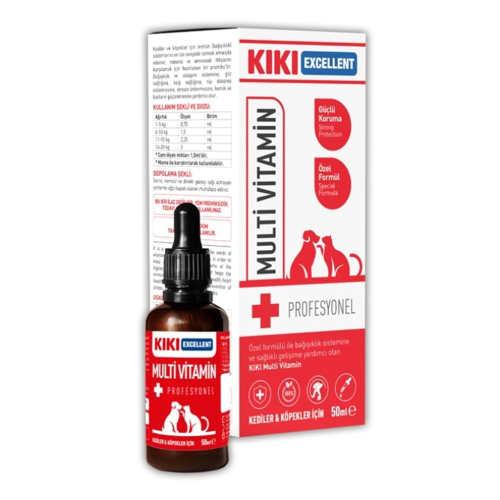 KIKI KEDİ&KÖPEK MULTİ VİTAMİN ŞURUP 50 ML