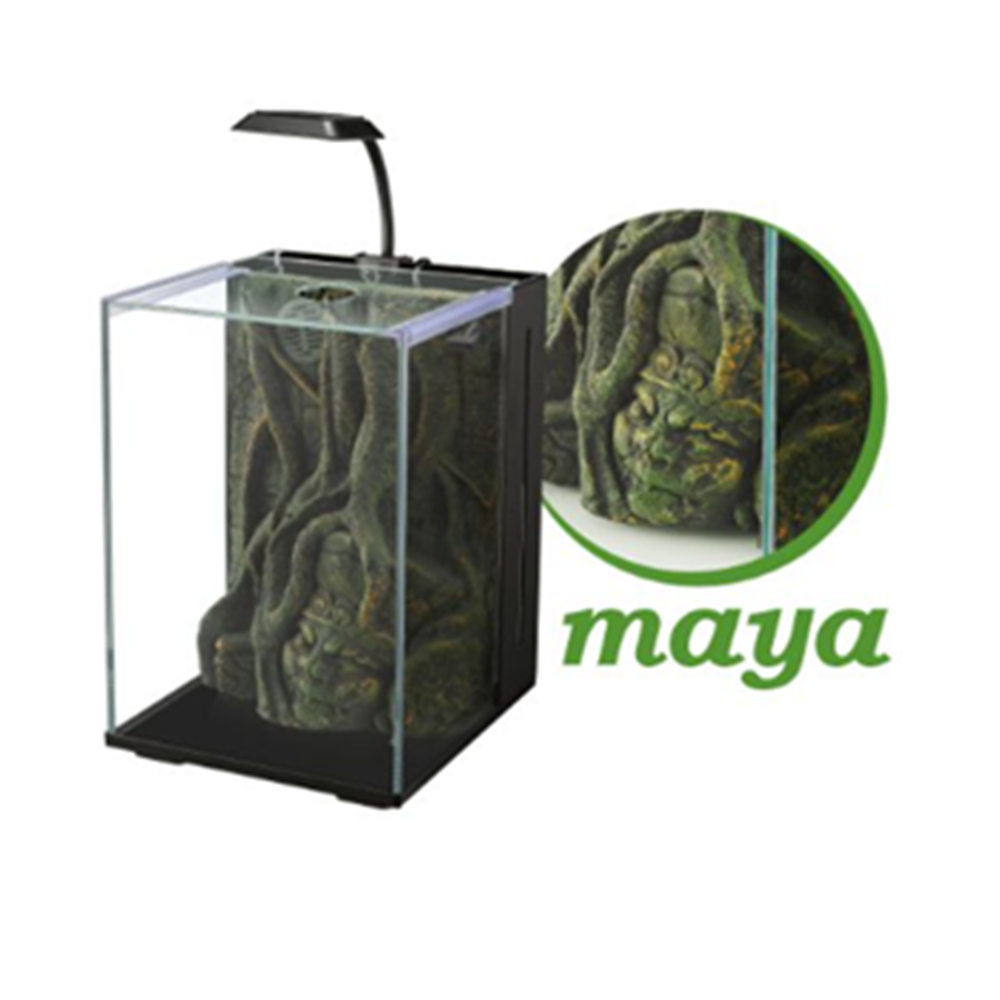 NUBİOS NANO AKVARYUM MAYA DEKORLU SİYAH 20X22X29 CM