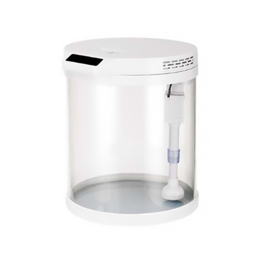 SOBO Q-06 SİLİNDİR CAM AKVARYUM SETİ 11L BEYAZ 25x31H