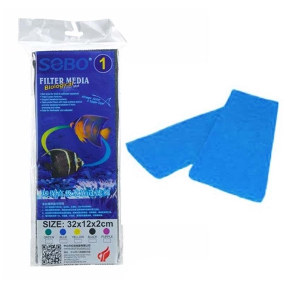 SOBO FİLTRE SÜNGERİ 32X12X2 MAVİ SPN-32-M