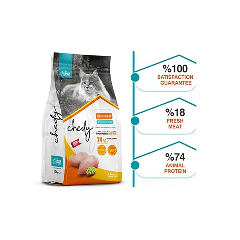 CHEDY TAVUKLU KISIR KEDİ 1.5 KG