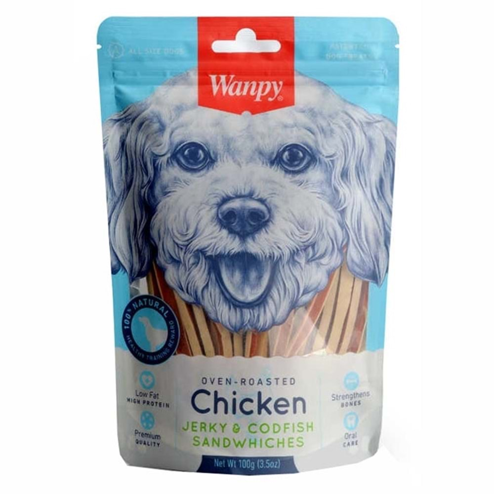 WANPY TAVUK-MORİNA 100 GR KÖPEK ÖDÜLÜ CC-01S