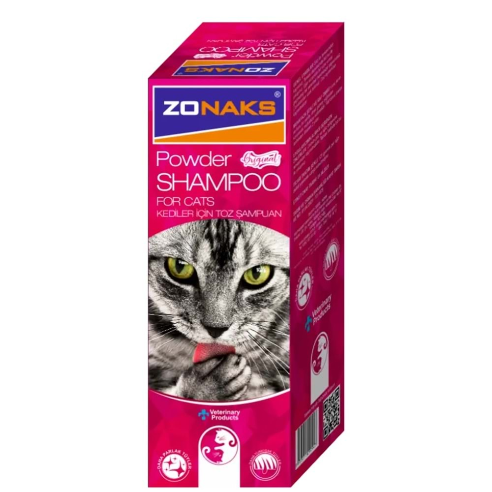 ZONAKS KEDİLER İÇİN TOZ ŞAMPUAN 125 GR