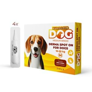 EUROGOLD DOG DERİ BAKIM DAMLASI 10-20 KG 4X2 ML