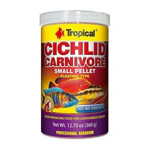 TROPİCAL CİCHLİD CARNİVORE SMALL PELLET 1000ML/360GR