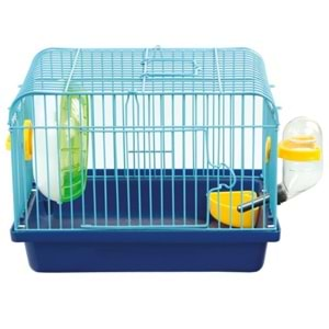 QHPET HAMSTER KAFESİ DÜZ ÇATI RENKLİ S201 (23X17X18)