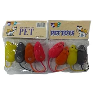 HOC PET TOYS RENKLİ FARE 4LÜ