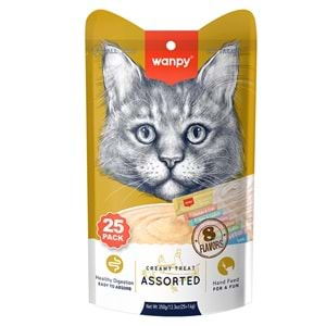 WANPY KARIŞIK 8 LEZZETLİ KREMA KEDİ ÖDÜLÜ 25*14 GR RAC-MIX