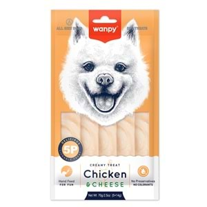 WANPY TAVUKLU-PEYNİRLİ 12 Lİ KREMA KÖPEK ÖDÜLÜ 5X14 GR RA-73