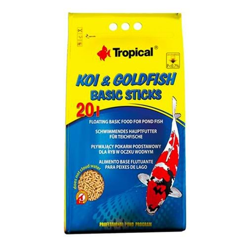 TROPİCAL KOİ&GOLDFİSH BASİC POND STİCKS 20LT/1600GR