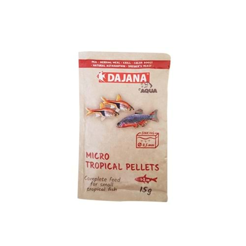 DAJANA MİCRO TROPİCAL PELLETS ZARF YEM 15 GR