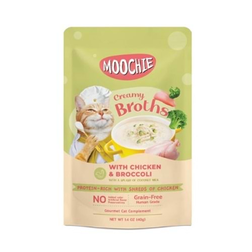 MOOCHİE ÇORBA KEDİ ÖDÜLÜ TAVUK-BROKOLİ 40GR