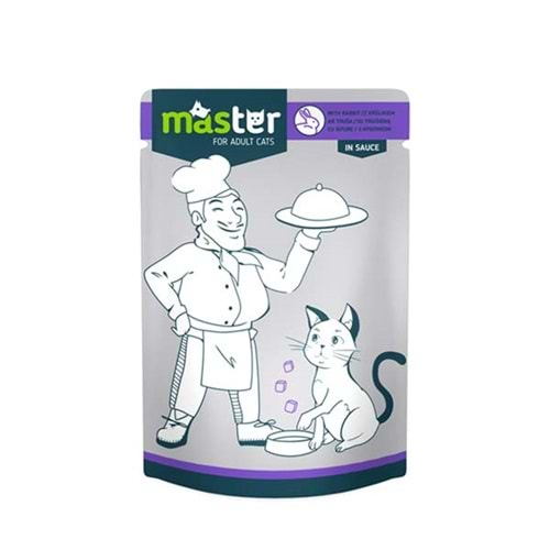 MASTER TAVŞAN ETLİ POUCH YAŞ MAMA 24LÜ KOLİ