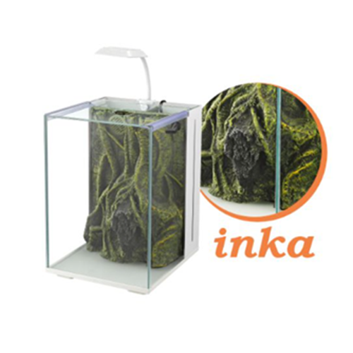 NUBİOS NANO AKVARYUM INCA DEKORLU BEYAZ 20X22X29 CM