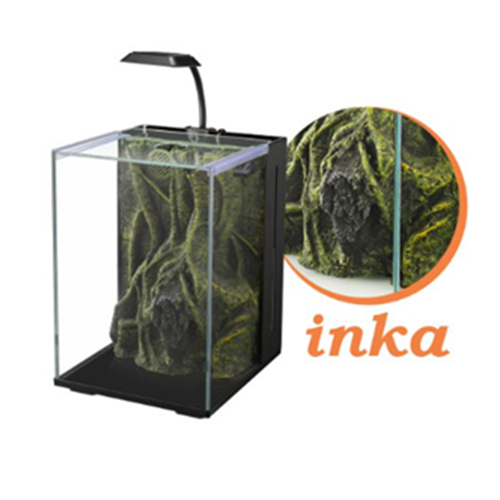 NUBİOS NANO AKVARYUM INCA DEKORLU SİYAH 20X22X29 CM