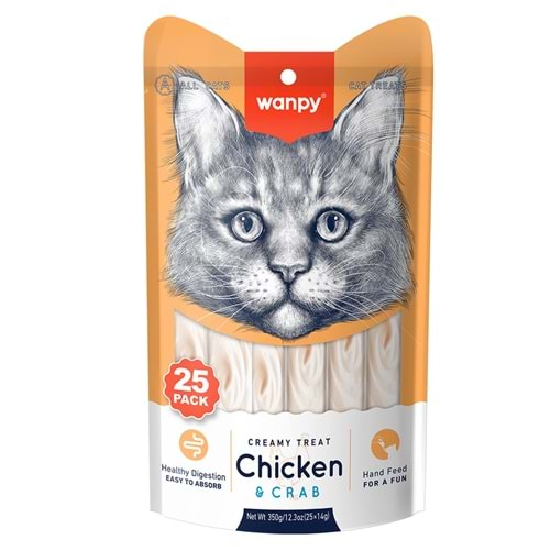 WANPY TAVUK-YENGEÇ 25*14 GR KREMA KEDİ ÖDÜLÜ RAC-56