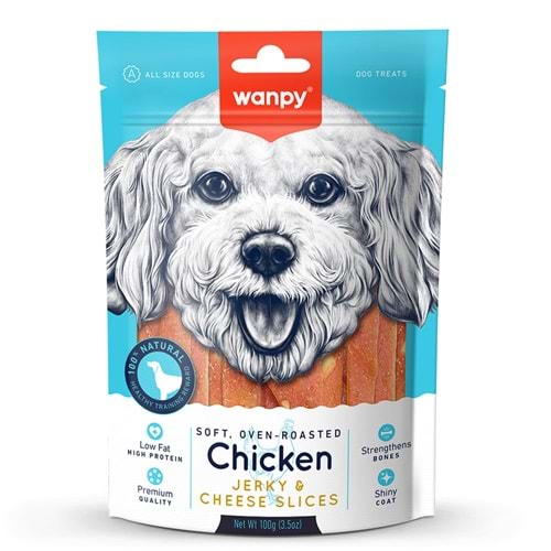 WANPY PEYNİRLİ TAVUK ETİ DİLİMLERİ 100 GR KÖPEK ÖDÜLÜ CB-06S