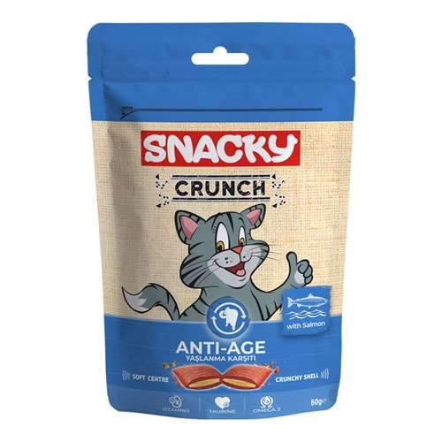 SNACKY KEDİ CRUNCH ÖDÜL ANTİ-AGE SOMONLU 10 LU