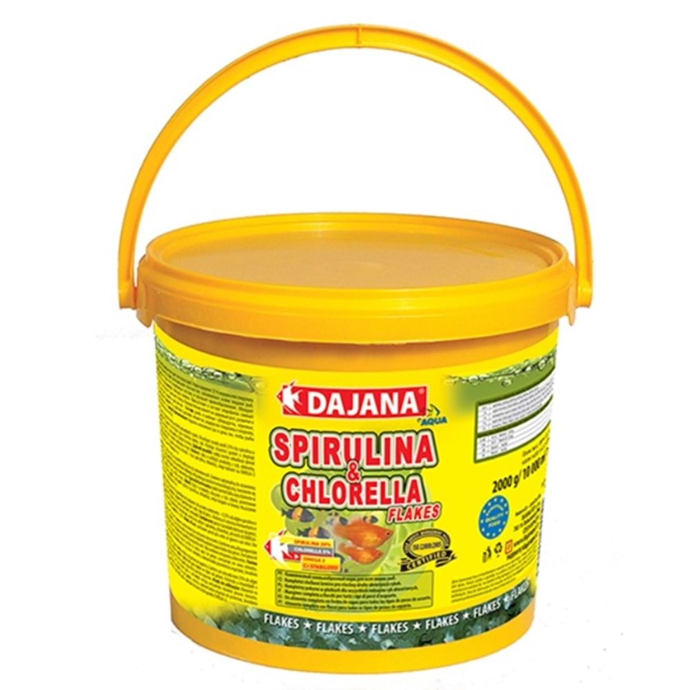 DAJANA SPİRULİNA & CHL. FLAKES KOVA 2 KG