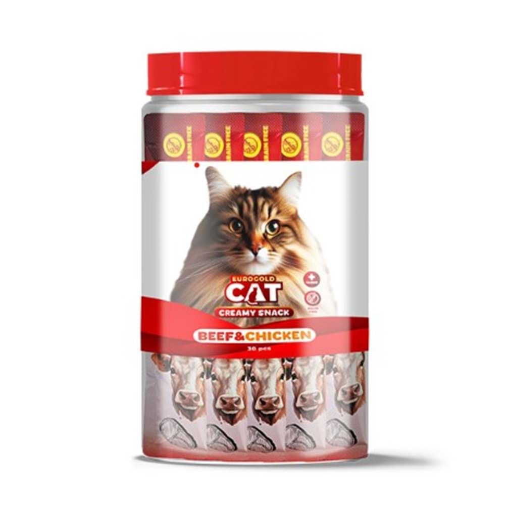 EUROGOLD CAT SIVI KEDİ ÖDÜLÜ DANA - TAVUK 30X15 GR