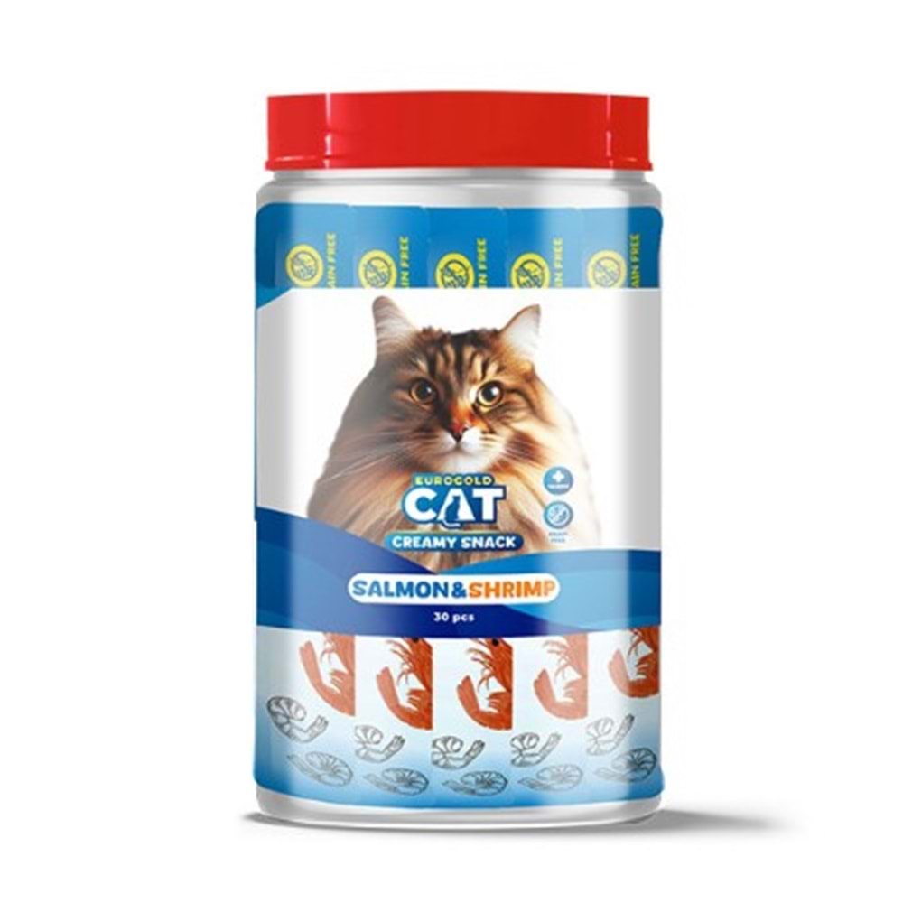 EUROGOLD CAT SIVI KEDİ ÖDÜLÜ SOMON - KARİDES 30X15 GR