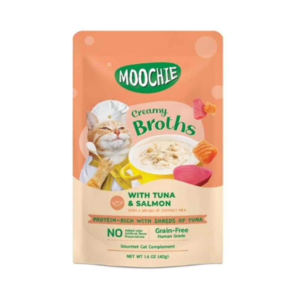 MOOCHİE ÇORBA KEDİ ÖDÜLÜ TON - SOMON 40GR