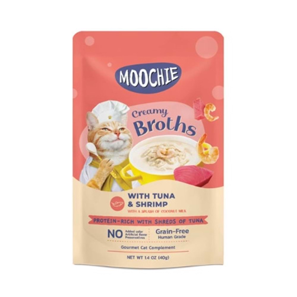 MOOCHİE ÇORBA KEDİ ÖDÜLÜ TON - KARİDES 40GR