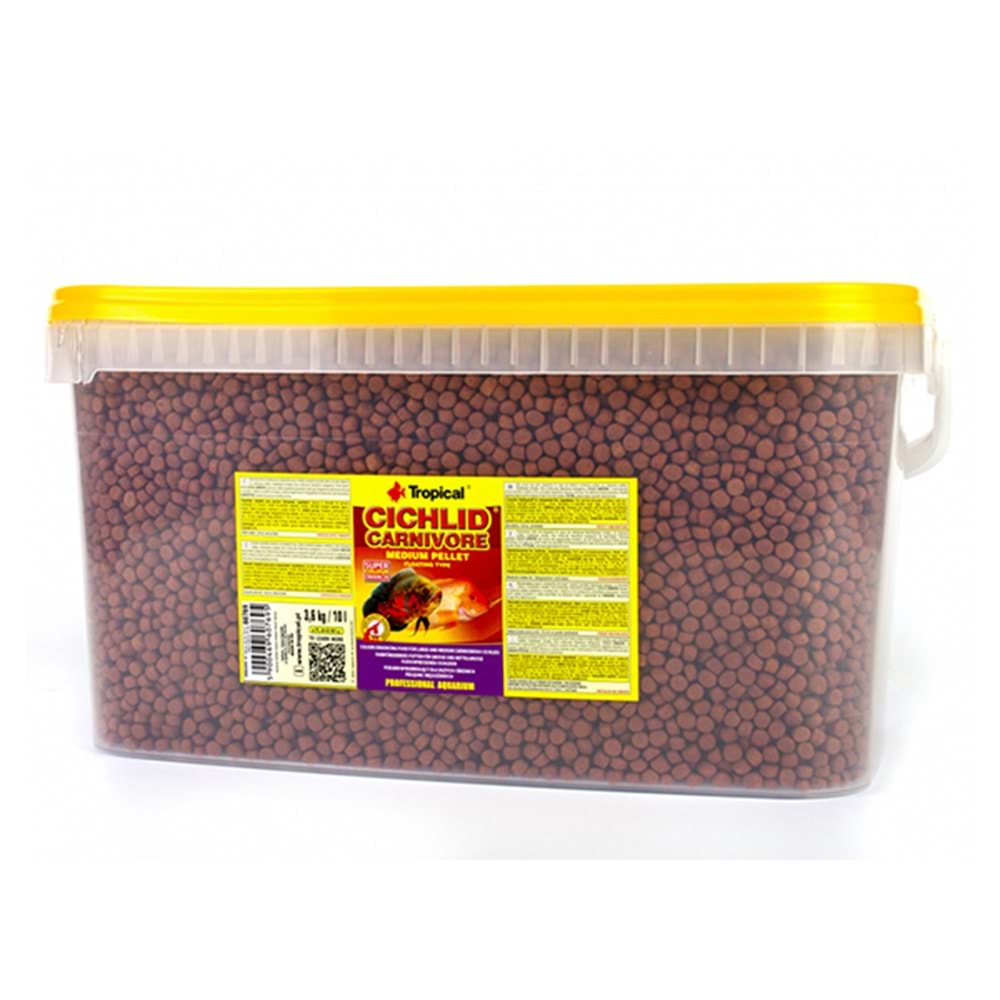 TROPİCAL CİCHLİD CARNİVORE MEDİUM PELLET 10LT/3,6KG