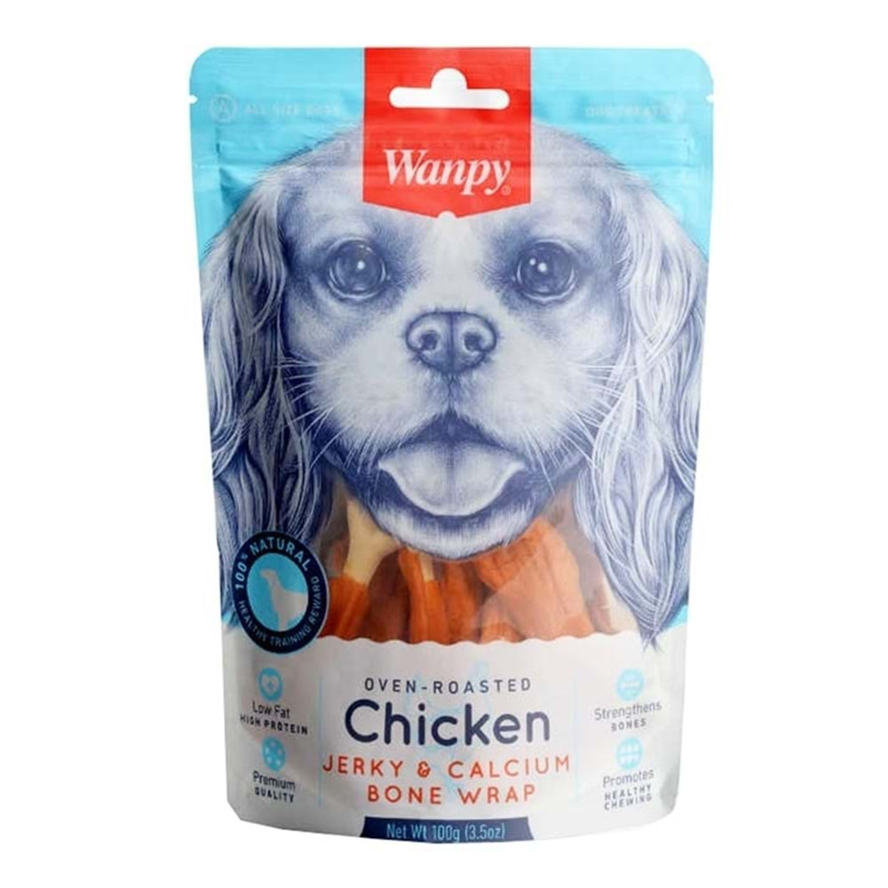 WANPY KALSİYUMLU GERÇEK TAVUK 100 GR KÖPEK ÖDÜLÜ CE-16H